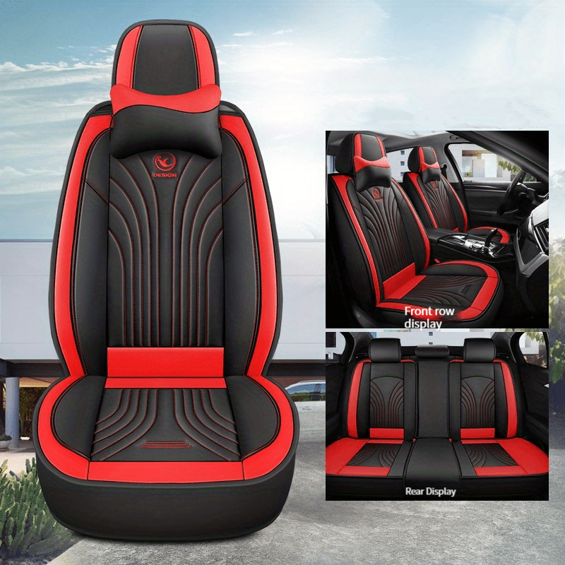 5 Seats Universal Car Seat Cover Pu Leather Auto Front Back Rear