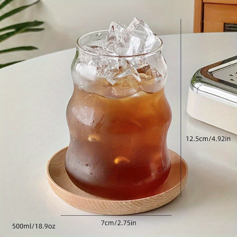 1pc, cloud cup smooth surface, Irregular Shaped Drinking Glass, Wavy Clear  Glass Water Cup, Iced Coffee Cups, Cute Drinking Cups, Summer Winter Drinkw
