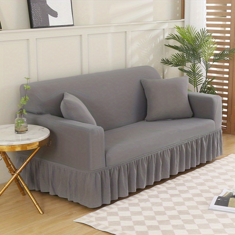 Skirted Style Elastic Sofa Cover, 1pc