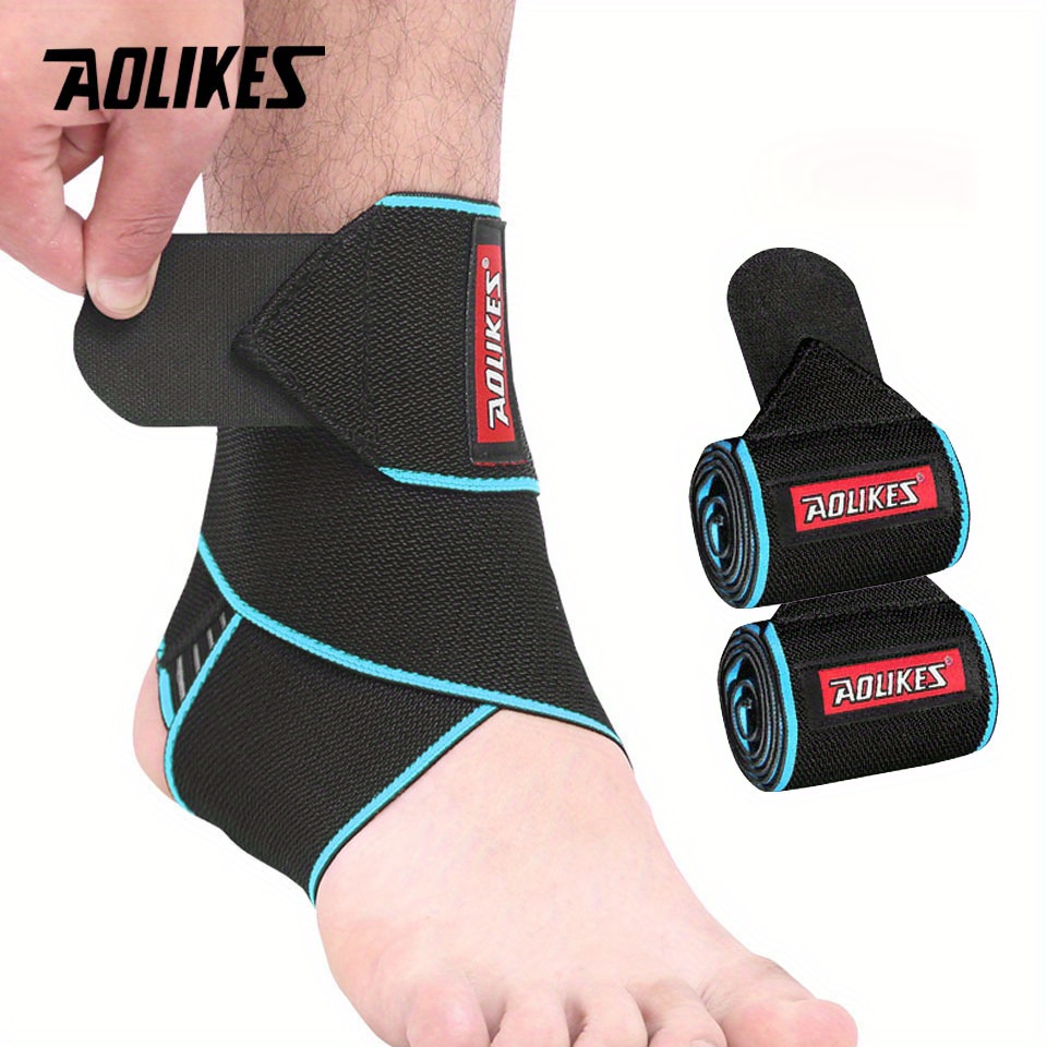 2pcs Compression Ankle Support Athletic Tape Wrap Basketball Football Running