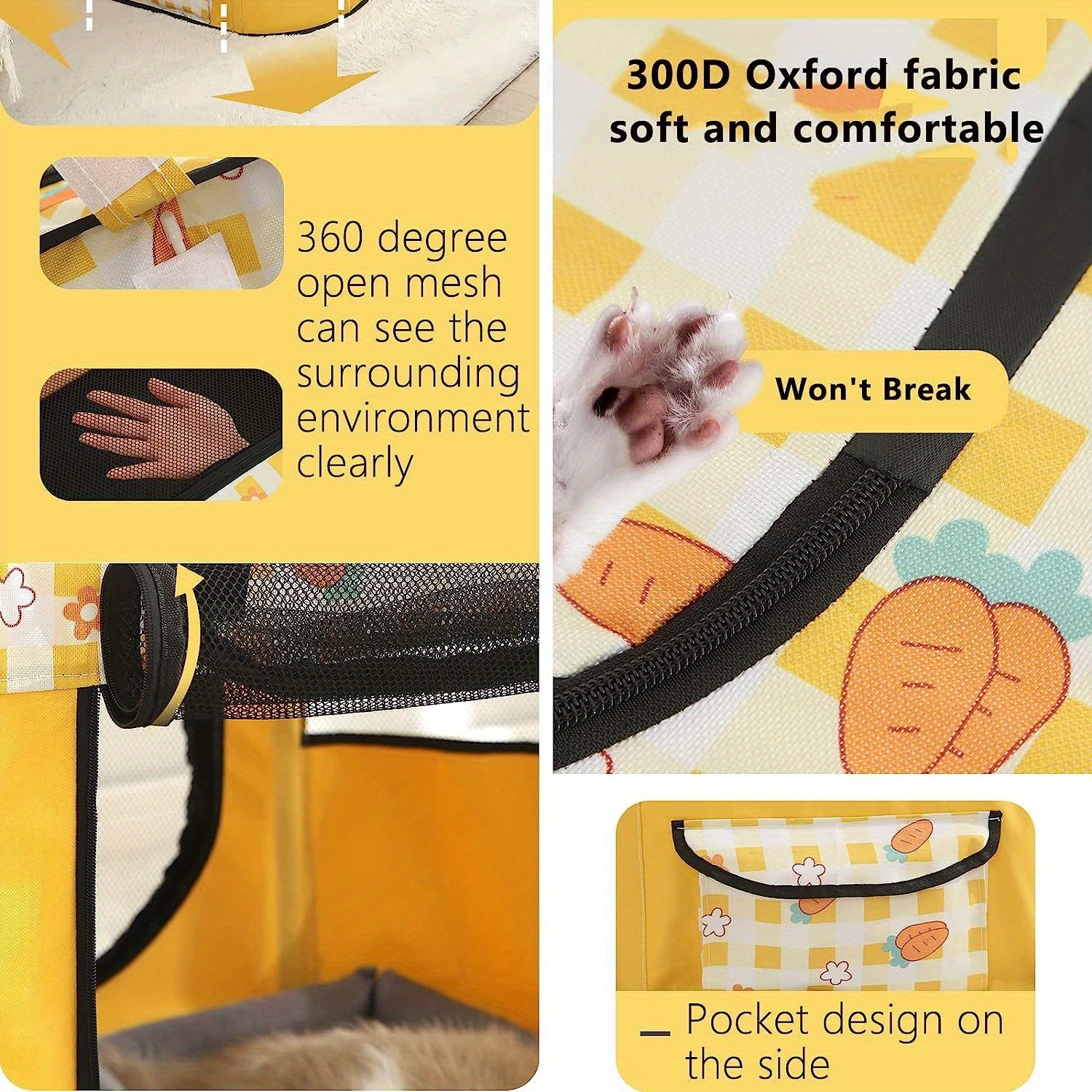 portable foldable pet playpen collapsible crates kennel playpen for dog cat and rabbit travel playpen portable pet play pens dog and cat playpen foldable dog tent puppy playground for puppy indoor outdoor m l xl xxl pink blue yellow details 9