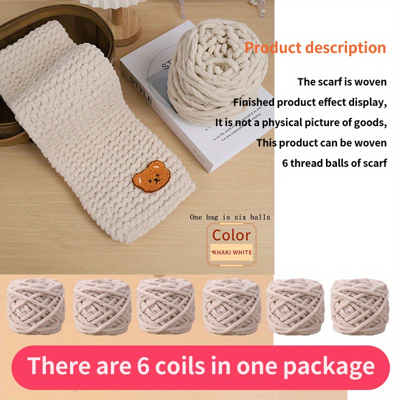 Comfortable Yarn for Crochet and Knitting,Soft Thick Yarn Handmade Knitted  Yarn Natural Knitting Yarn for Sweater Scarf Hat : : Home
