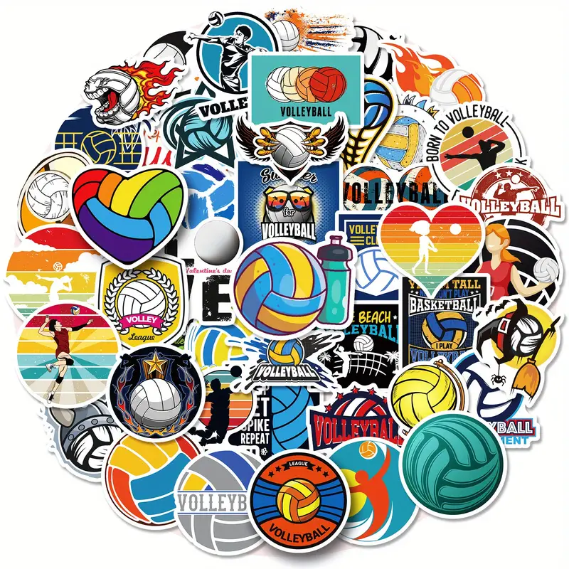Volleyball Water Bottle Stickers Packs Sport Sticker Vinyl - Temu