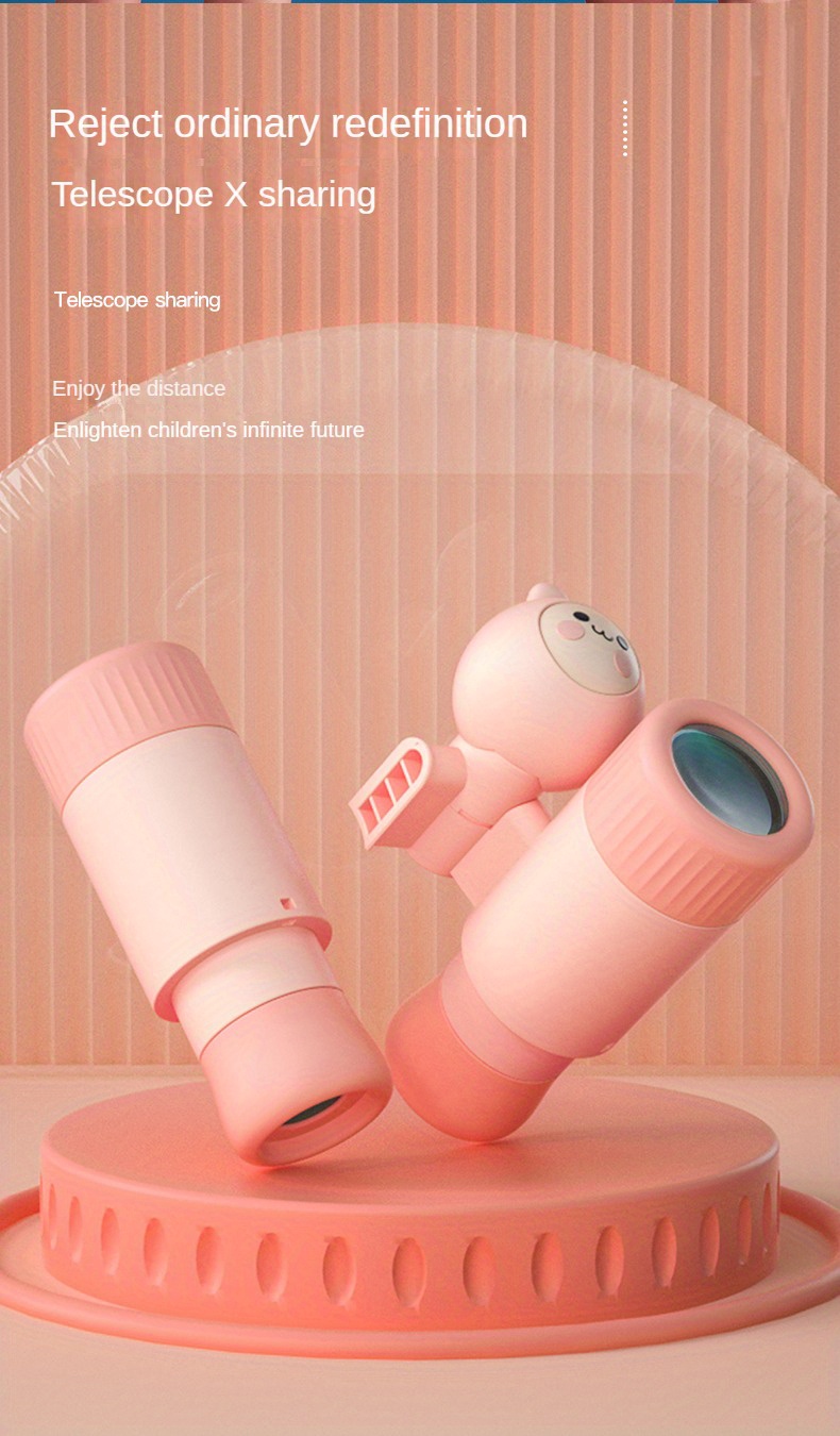 1pc childrens k13 telescope childrens outdoor telescope single and double tube detachable can be shared 10 times high definition lens clear toy pink blue optional details 1
