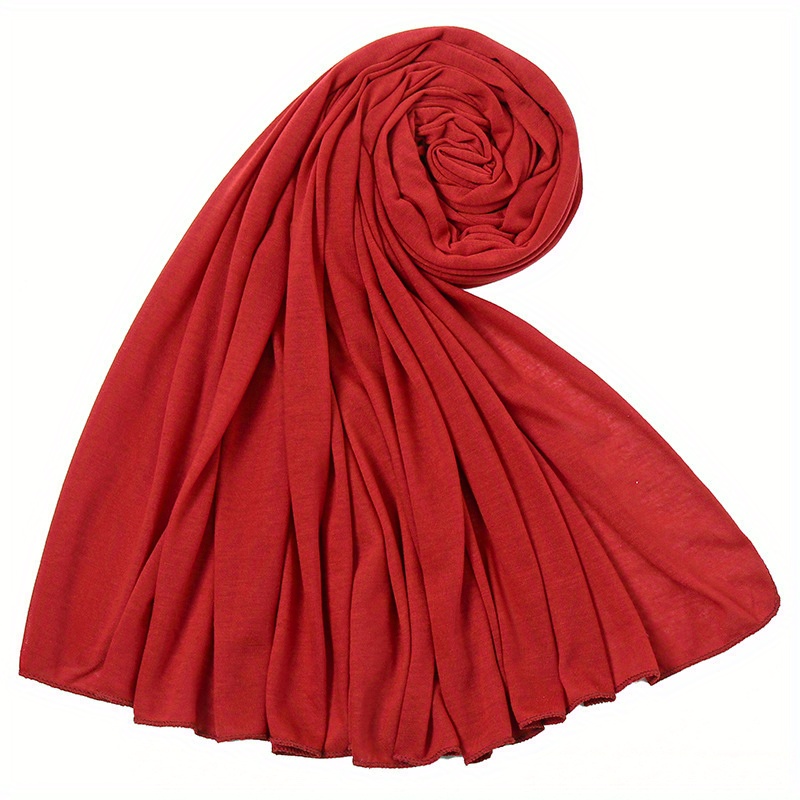 Boho Jersey Hijab Solid Color Thin Breathable Shawl Classic - Temu