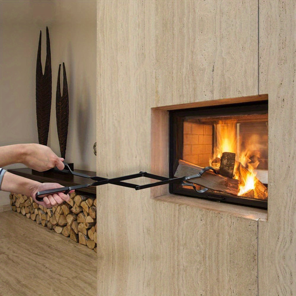 1pc Fireplace Tong Metal Fireplace Tong Log Grabber Fire Log Tool Fire Pit Log Tools Extra