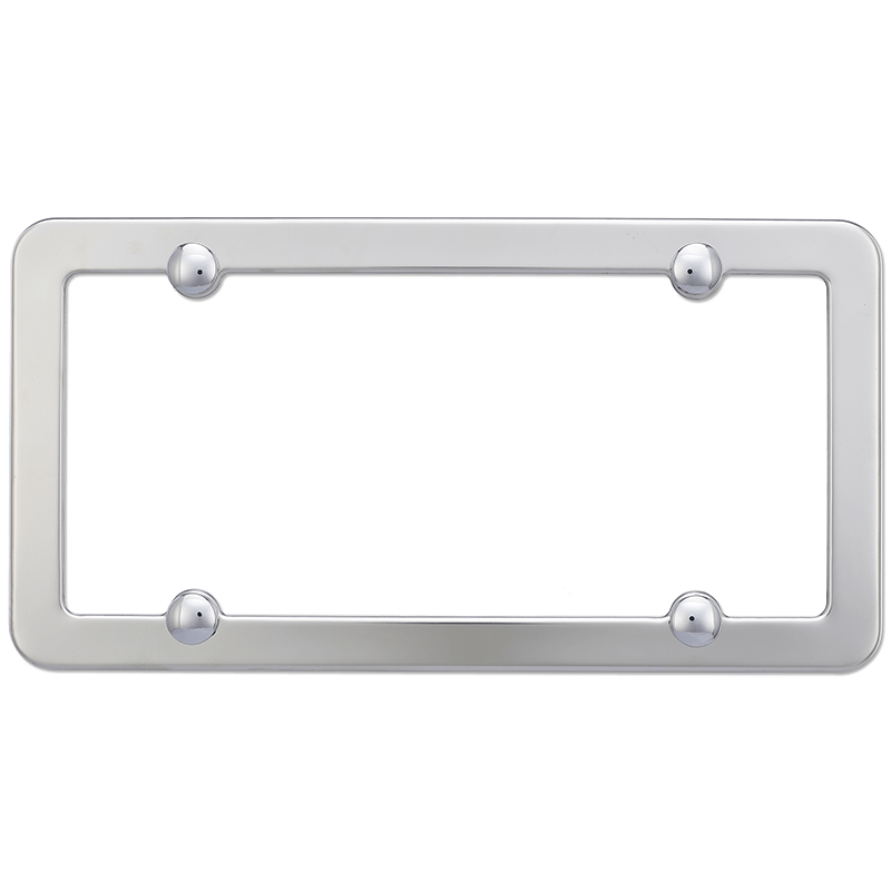YoUoY Stainless Steel License Plate Frame- 2 Pack License Plate Holder,  with Screws, Chrome Caps, Heavy Duty Rustproof Metal Front Rear Car Tag  Cover