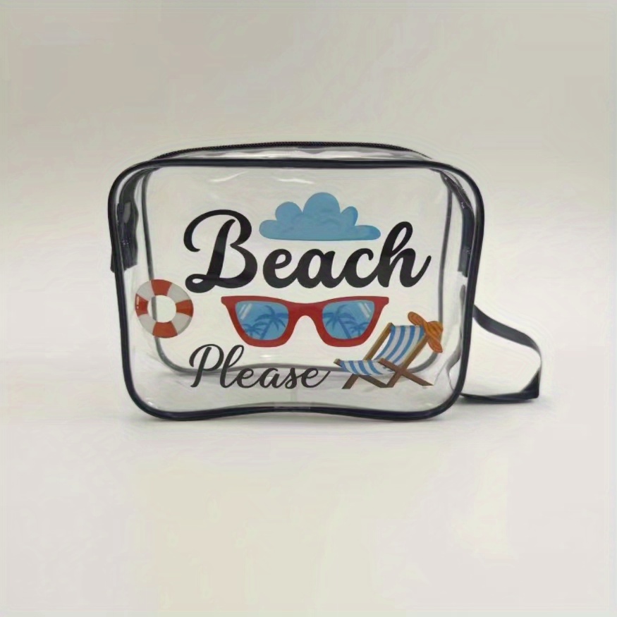 Printed Cosmetic Bag Transparent PVC Toiletry Bag Waterproof Travel Storage