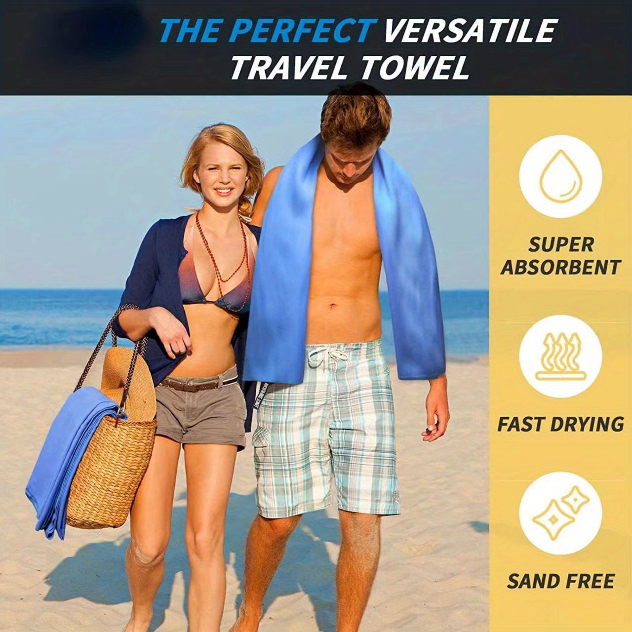3pcs Double-sided Velvet Quick Drying Towels, Microfiber Fitness Sports Beach Towels, Swimming, Hiking, Vacation Camping Towels, Soft Lightweight Portable Bath Towels For Adults