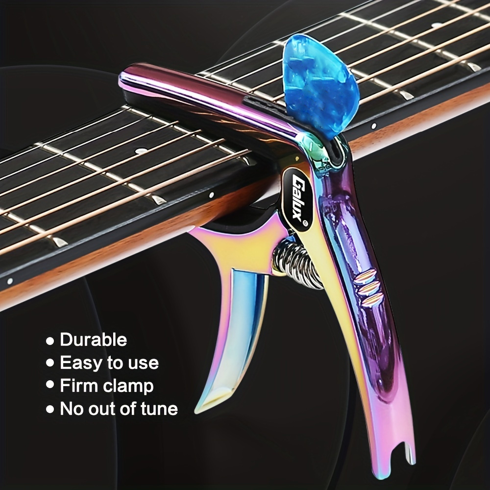 3in1 Guitar Capo For Acoustic And Electric Guitars With Pick Holder And Picks Guitar Accessories Performance Guitar For Acoustic Guitar Electric Guitar Capo - Musical - Temu