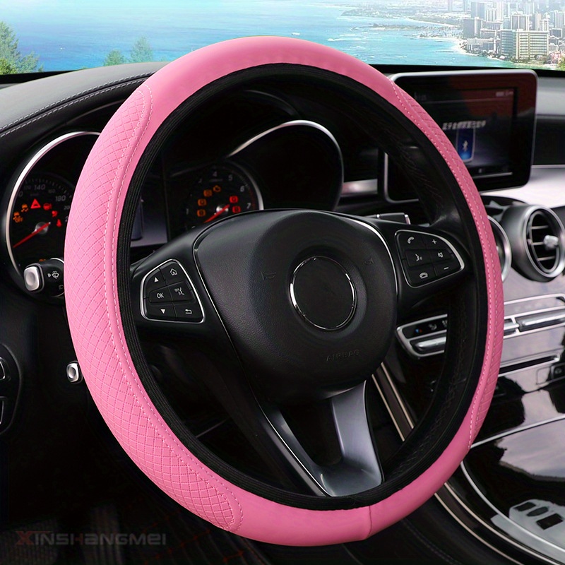 Coprivolante per auto, per tutti i modelli, rosa, elastico