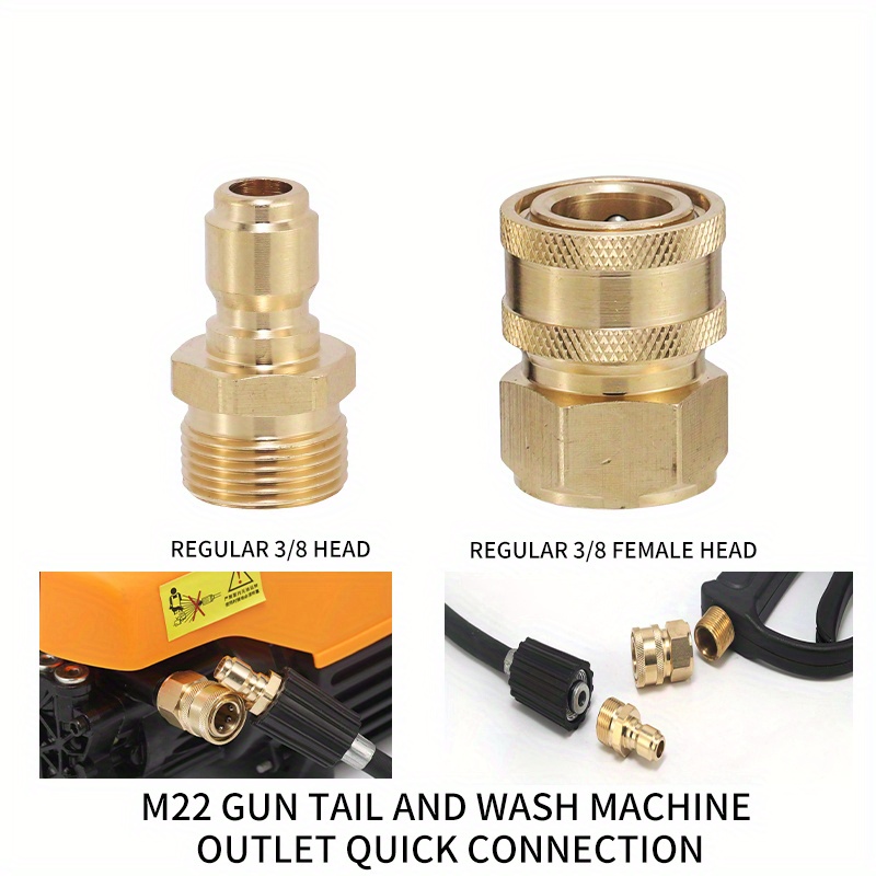 Car Washer Colorful M22 Jet Washer High Pressure Washer Gun 1/4 Inch Quick  Connector with 5pcs Pressure Washer Nozzle Tips