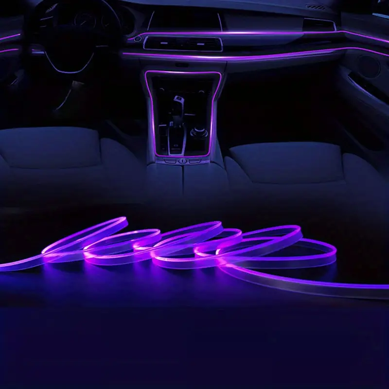 1pc 2M USB Lumière d'ambiance de voiture-Bande violette Lumières LED de  voiture Intérieur USB Bande néon - Temu France