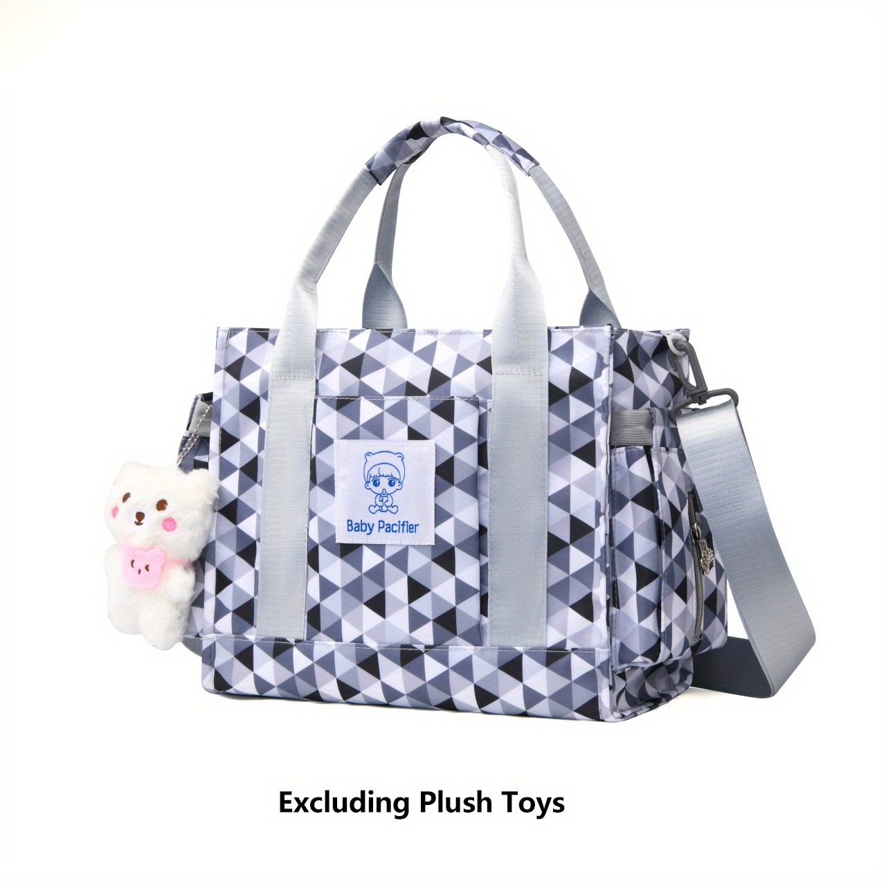 Gingham Large Capacity Pu Women's Single Shoulder Tote Bag For Holiday,  Travel, Hospital, Leisure, College