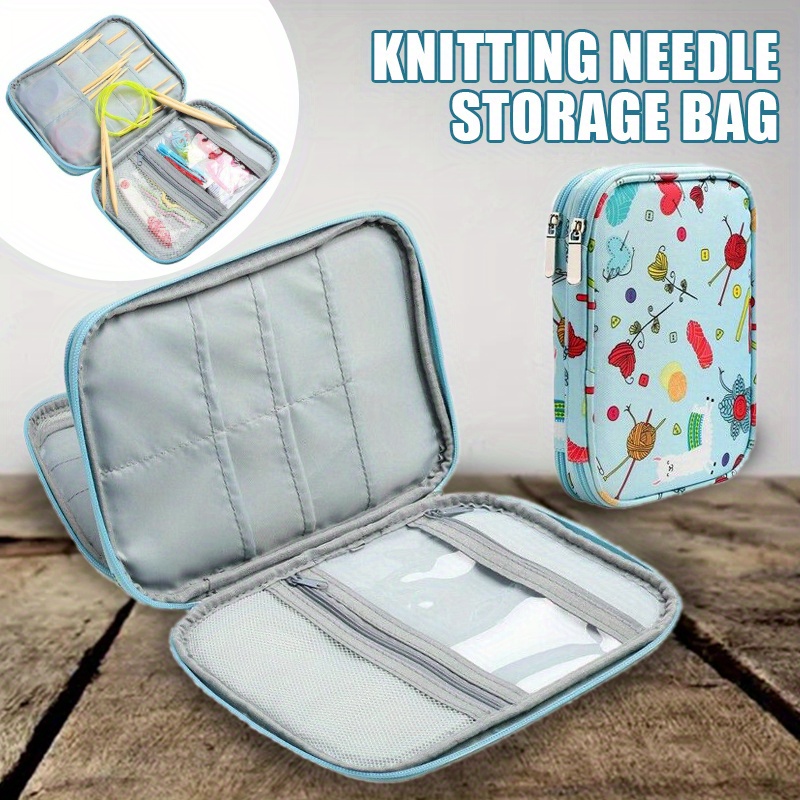 Knitting Needles Case Travel Pouch Organizer Storage Bag for Circular  Knitting Needles Crochet Hooks Sewing Accessories