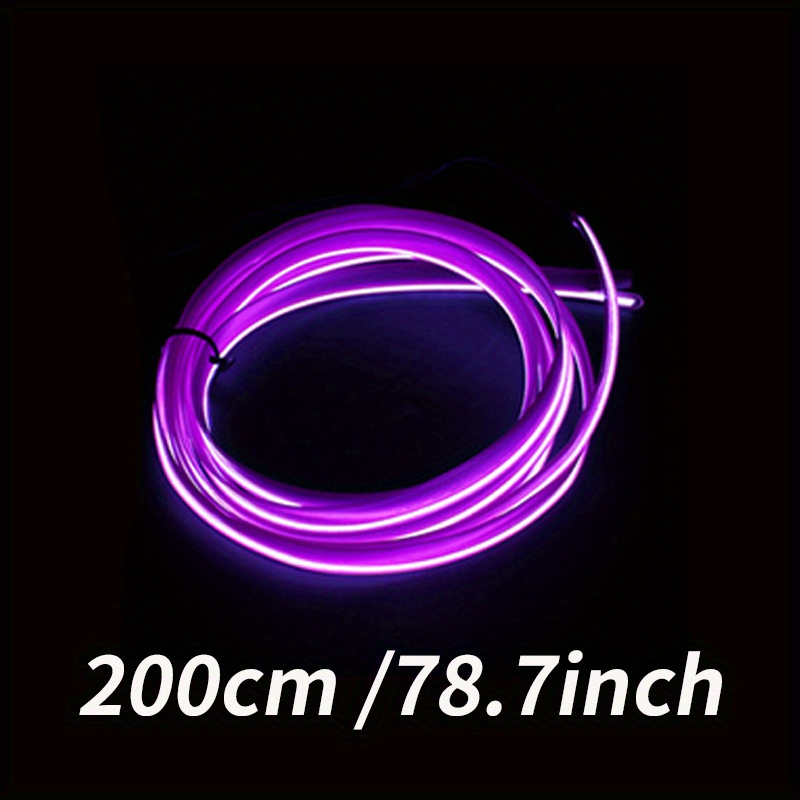 1pc 2M USB Lumière d'ambiance de voiture-Bande violette Lumières LED de  voiture Intérieur USB Bande néon - Temu France