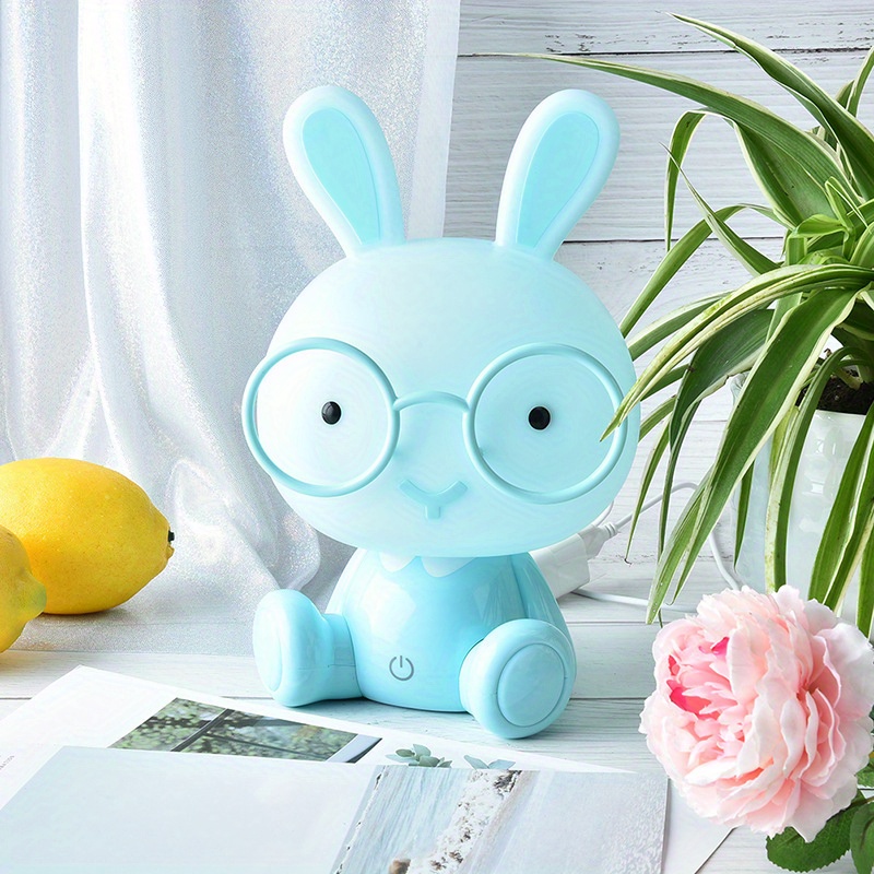 Cute Rabbit Wearing Glasses Table Lamp - Color Options