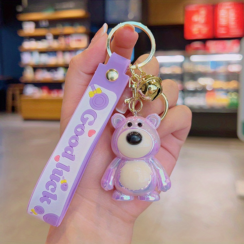 Cute Keychain Backpack Charms Cartoon Bear Keychains Bag Keychains Wristlet  Bracelet Key Ring Car Key Charms For Women - Temu Australia