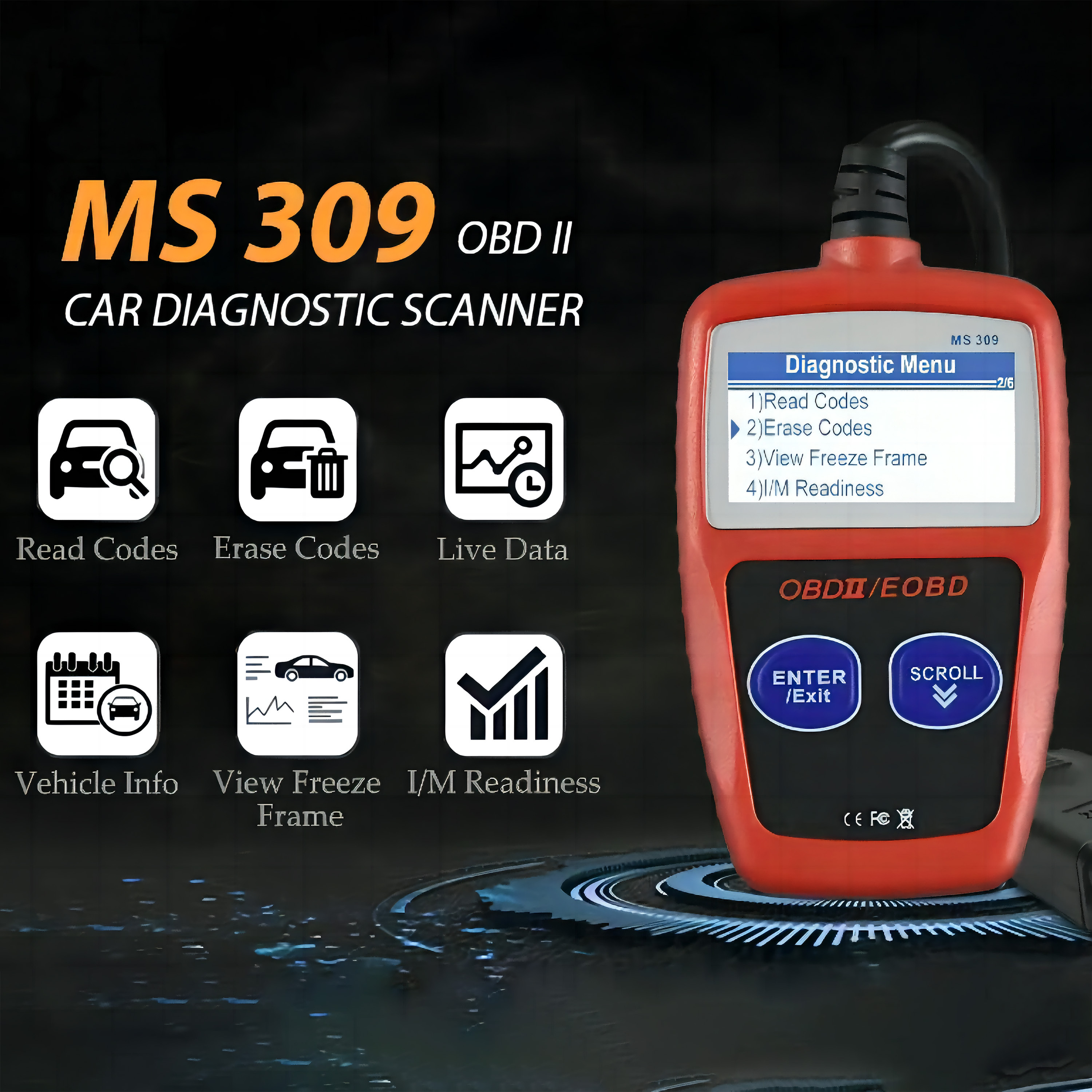 Cars Diagnostic Tool The Upgraded Version Of Ms309 Obd2 Obdii Eobd