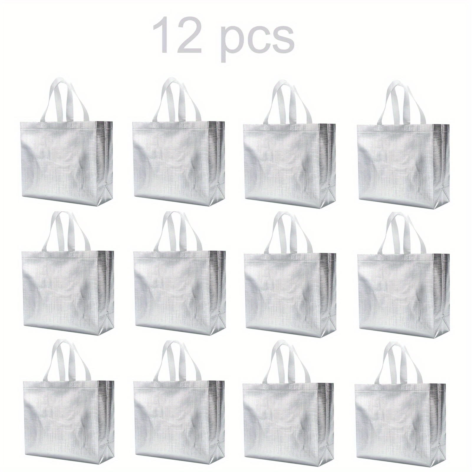 12pcs/set, Glossy Reusable Grocery Bags Reusable Gift Bags With Handles  Bachelorette Gift Bag Non-Woven Bridesmaid Gift Bag For Women's Birthday  Weddi