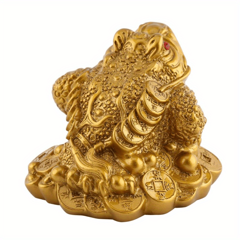 Money Toad Statue Feng Shui Three Legged Toad Coin Lucky - Temu