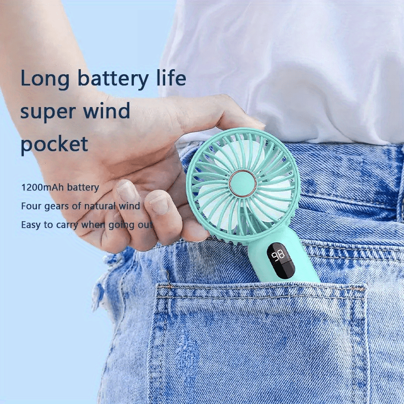 1pc new handheld mini fan portable usb charging office desktop electric fan silent and   portable for outdoor camping details 3