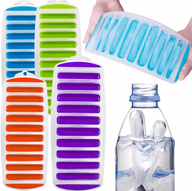 Lily's Home Silicone Narrow Ice Stick Cube Trays with Easy Push