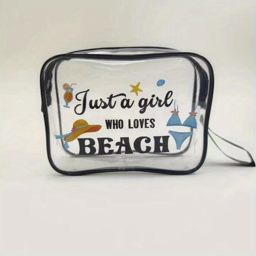 Printed Cosmetic Bag Transparent PVC Toiletry Bag Waterproof Travel Storage