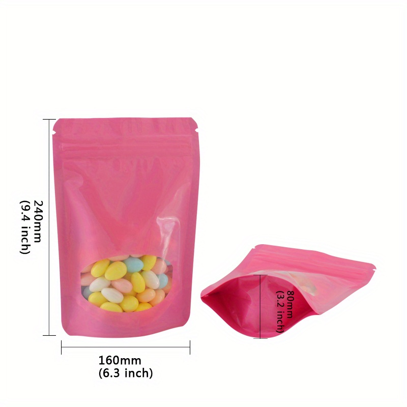 Color Zipper Bags Food Storage Pouch Clear Window Zip - Temu