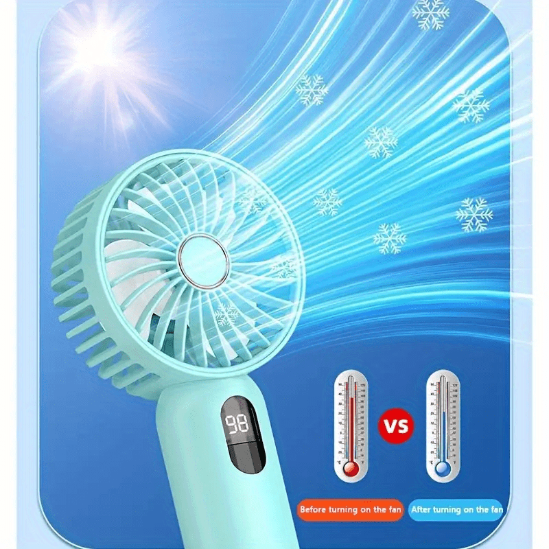 1pc new handheld mini fan portable usb charging office desktop electric fan silent and   portable for outdoor camping details 4