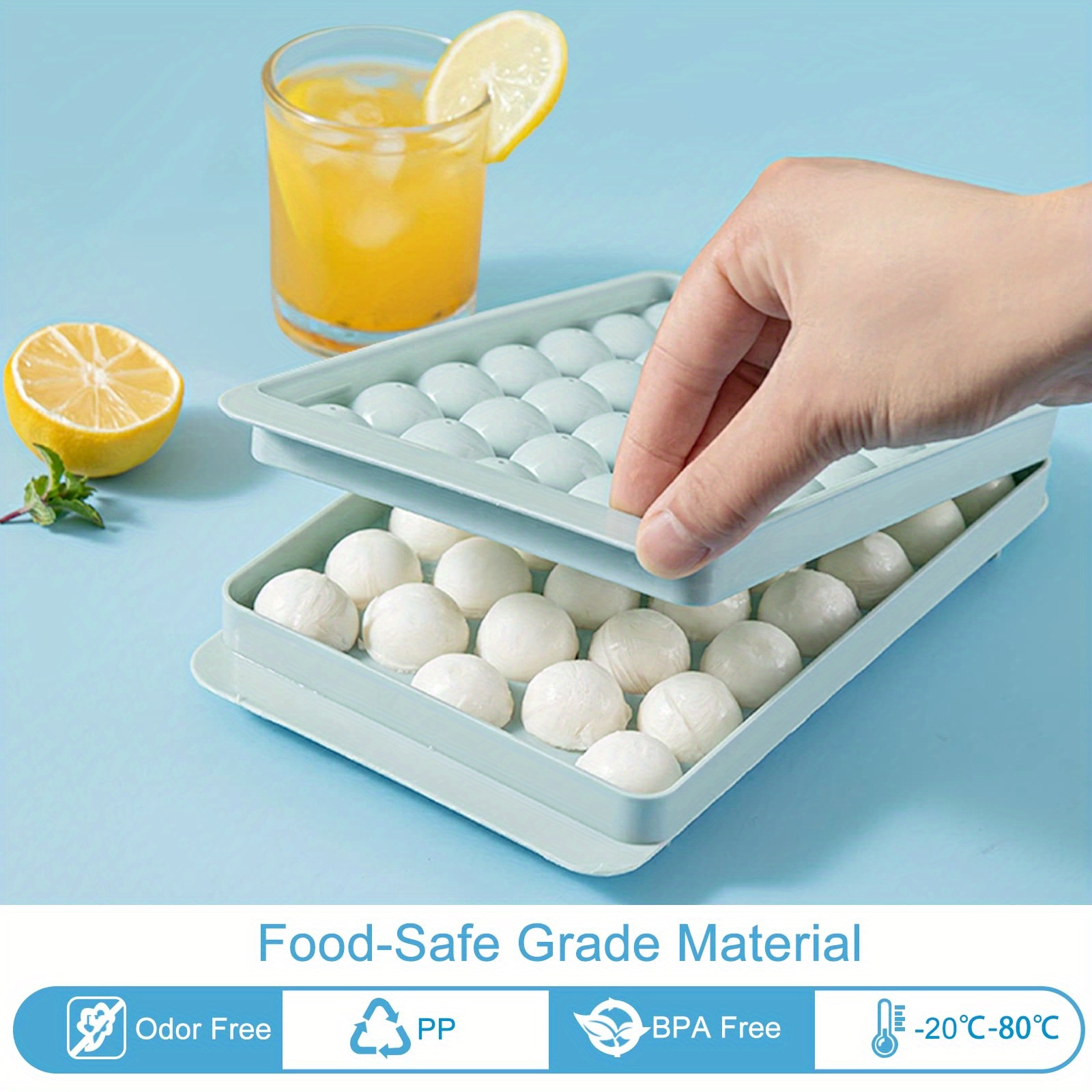 2 Tier Ice Ball Molds With Lid And Container, Flexible Food Grade