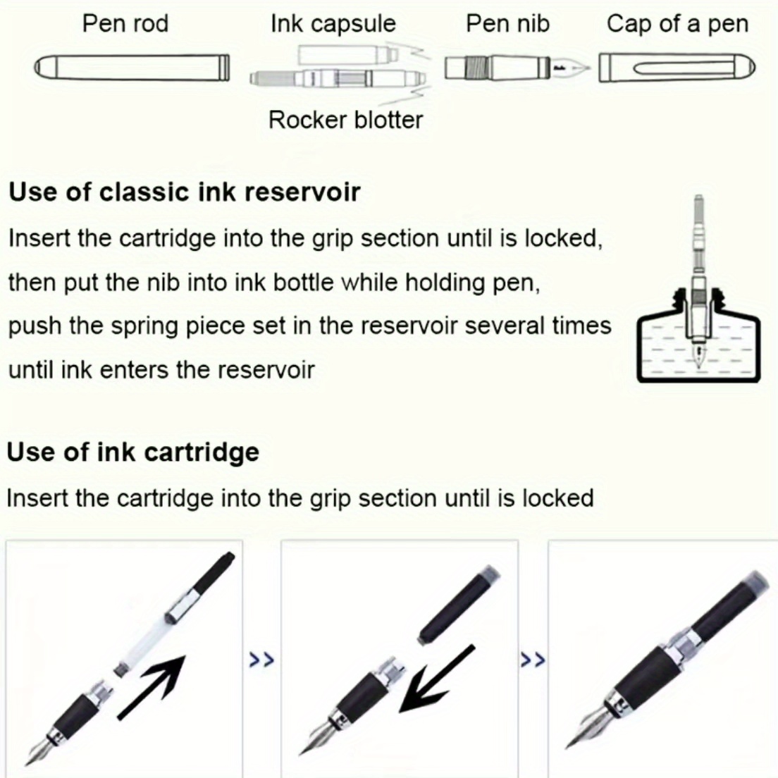 Acquista Cartucce d'inchiostro per penna stilografica da 10 pezzi Black  Assurance calibro 3,4 mm sostituibili