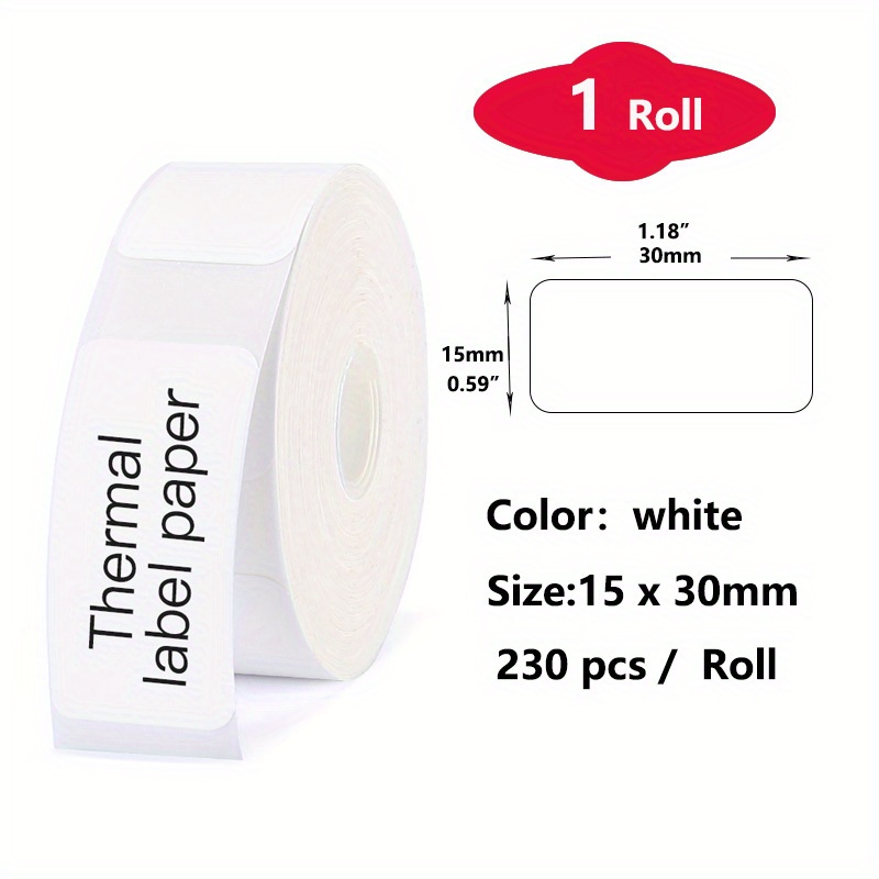 Ruban d'étiquettes Pristar P15 12 mm x 40 mm, papier d'étiquettes thermique  auto-adhésif, compatible avec l'imprimante d'étiquettes P15, blanc, 160  étiquettes/rouleau, 1 rouleau : : Fournitures de bureau