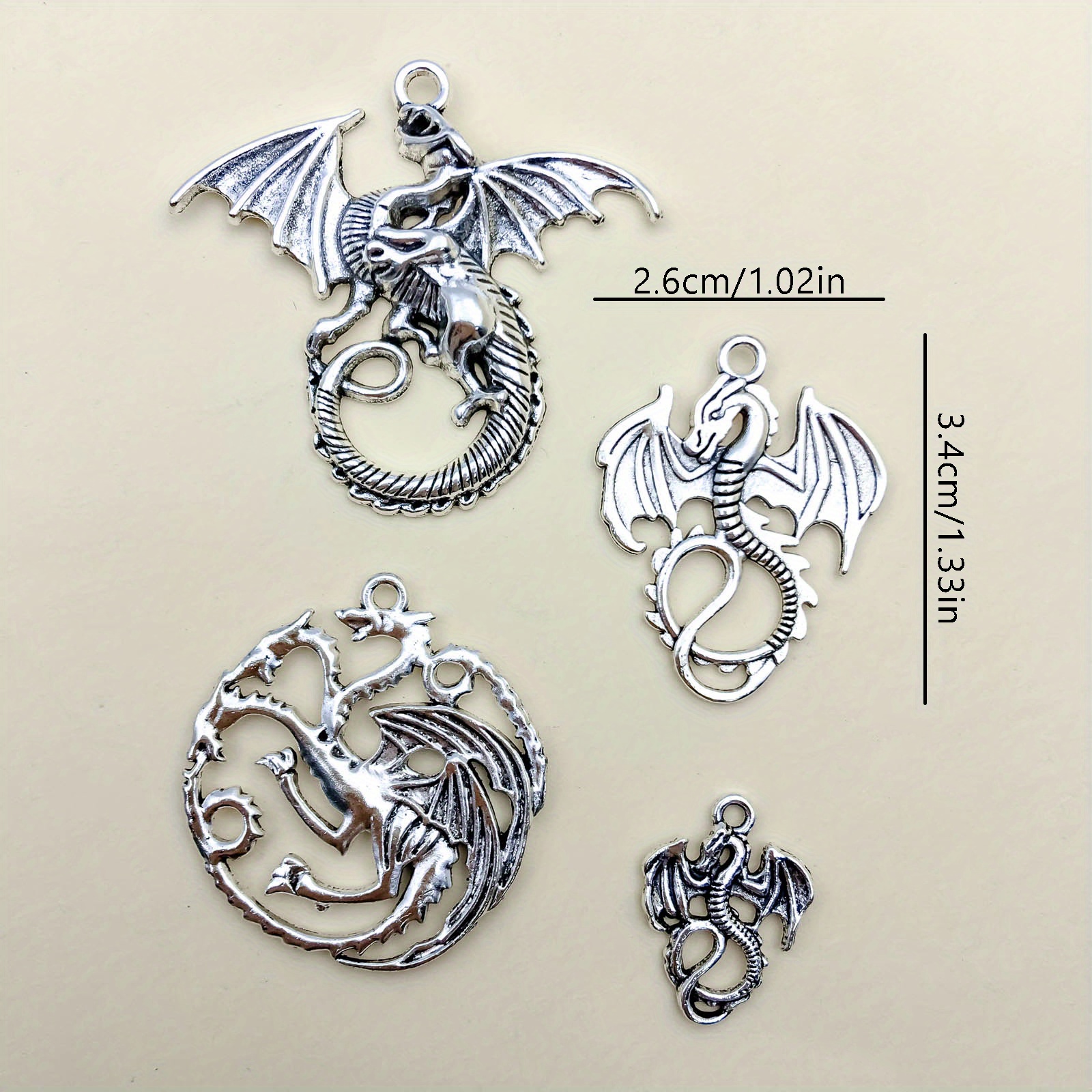 Randomly Mixed 10pcs/Set Silvery Alloy Dragon Charms Pendants For DIY  Necklace Bracelet Earrings Jewelry Making Handmade