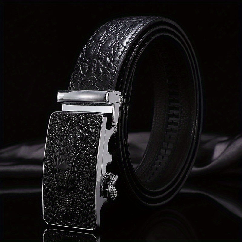 YOPADO Alligator Pattern Leather Belt Men's Crocodile Head Style Buckle  Waistband for Formal Work or…See more YOPADO Alligator Pattern Leather Belt