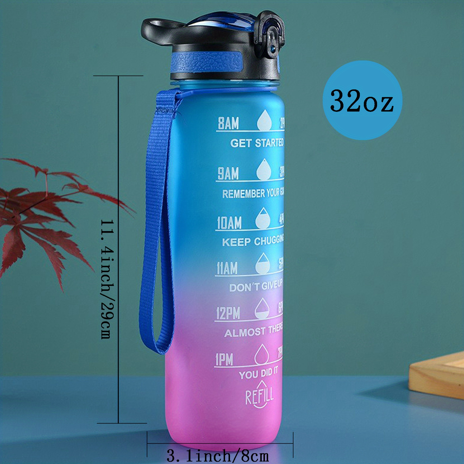 1pc, 32oz/1l Bottiglia Dacqua Motivazionale Con Cannuccia, Grande Capacità  In Plastica Tazza Dacqua A Prova Di Perdite, Il Miglior Regalo Per Lo Sport  Allaperto, Palestra, Corsa, Escursionismo - Sport E Tempo Libero 