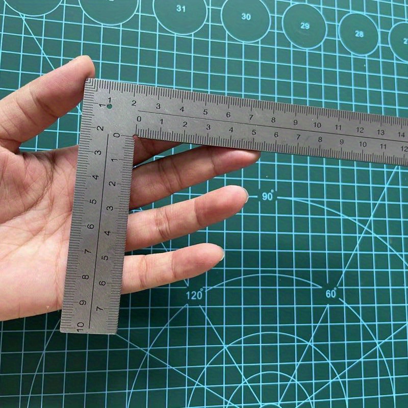 Double-sided Scale 3CM Wide Steel Square Ruler,tools for Measuring Leather  Craft 