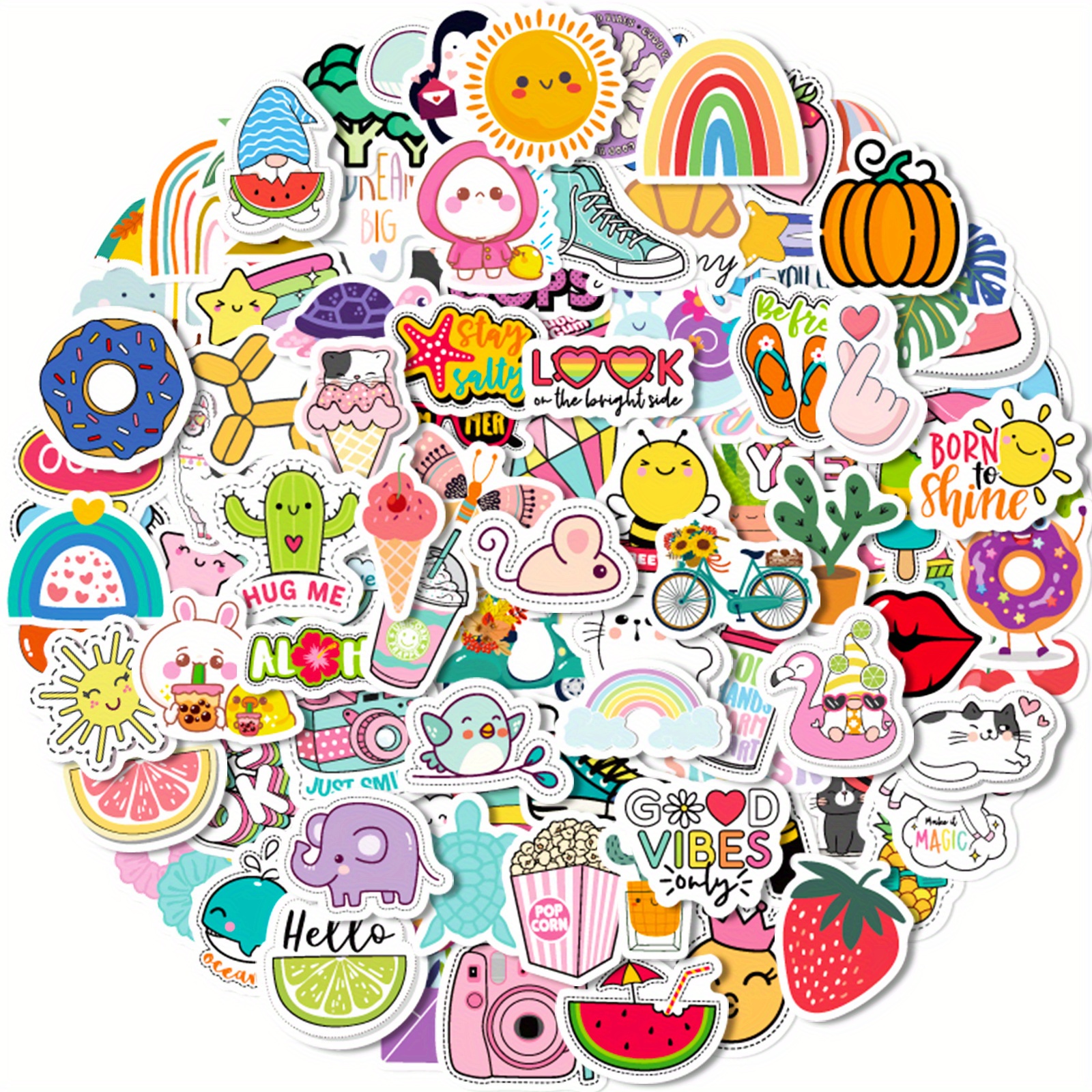 100Pcs Cute Sticker Pack, Aesthetic Vinyl Stickers for Water Bottles,  Laptops, Waterproof Stickers for Young Adults and Children, Children's  Favorite