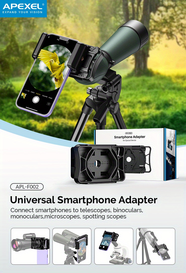 Como se usa, configura, funciona? soporte adaptador para tomar fotos con el  celular en telescopio. 