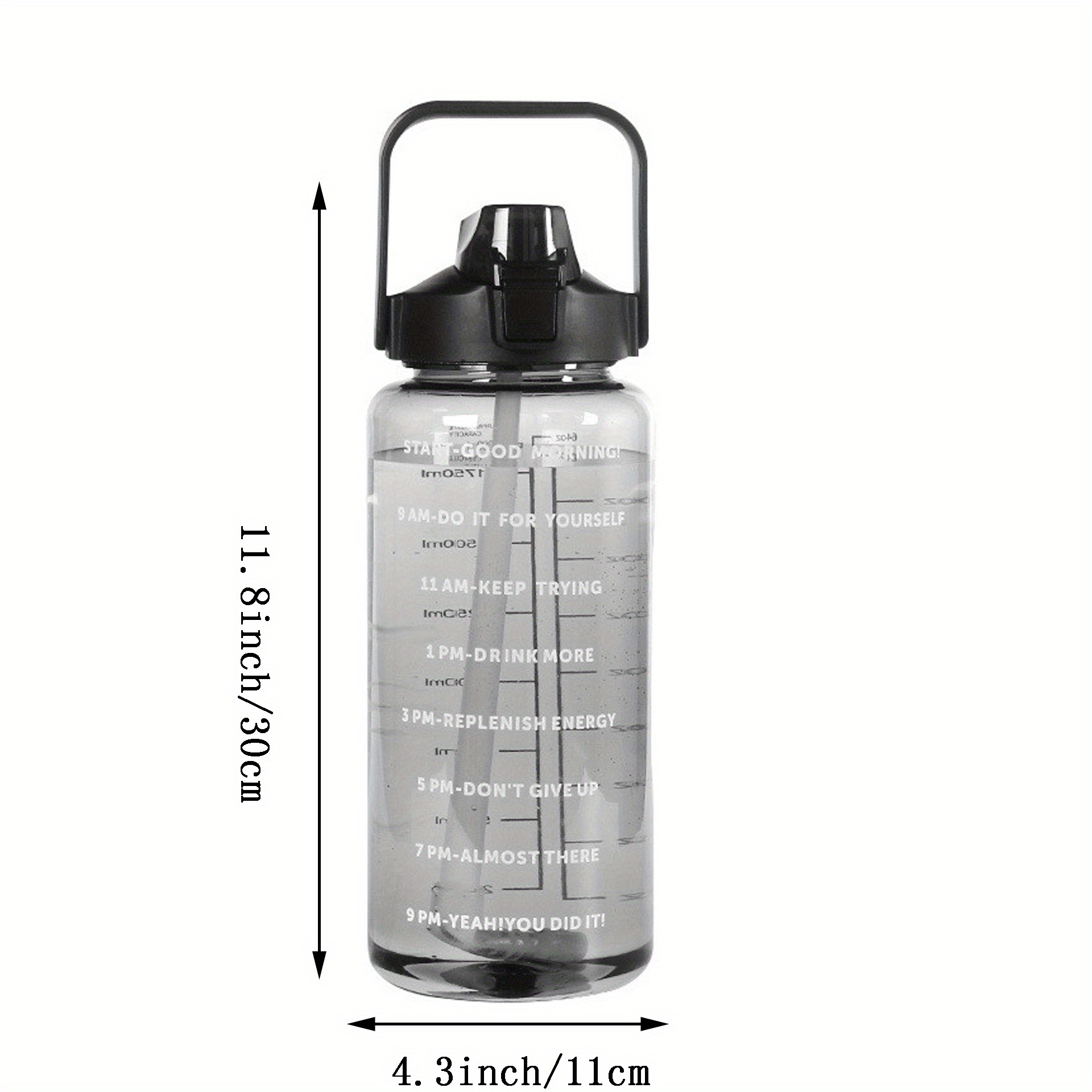 2L Collapsible Water Bottle - BPA-Free Silicone, Motivational Time Markings, For Gym & Travel