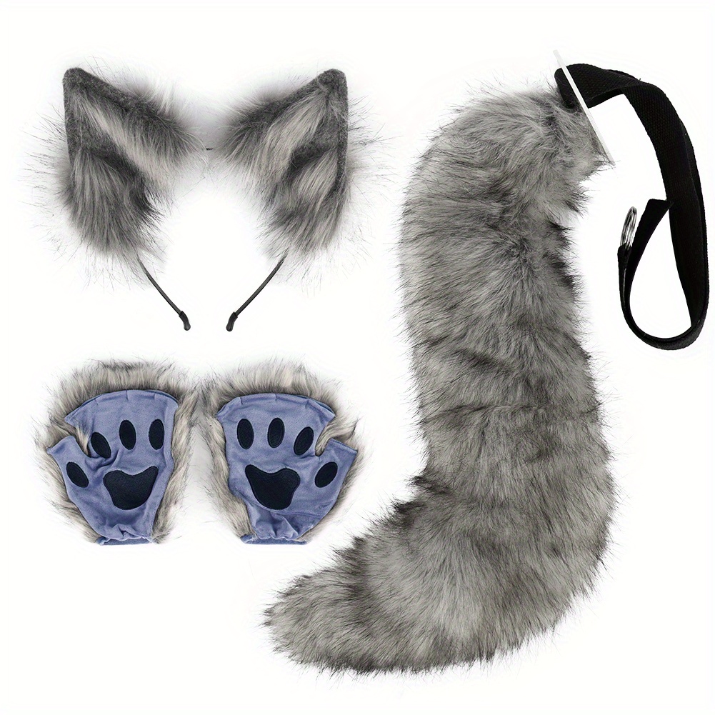  Fox Anal Plug Set Faux Fur Cat Wolf Tail Anal Plug Tail Choker  Nipple Clamps Anal Butt Plug Set Adults Plush Tail Cosplay Costume for  Women Sex Pleasure Black Pink Butt