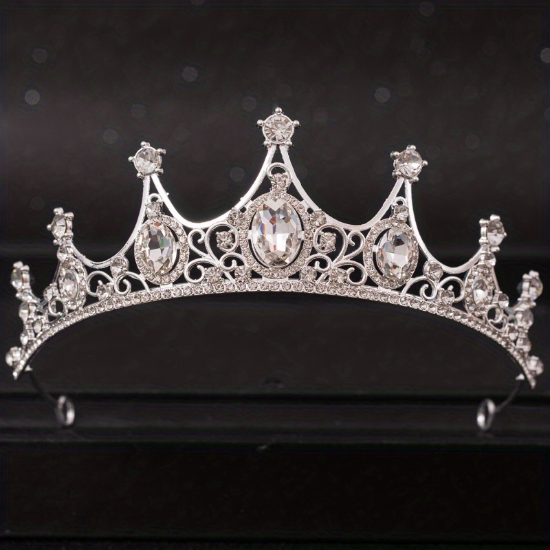 Rhinestone Crown Headband Wedding Bride Princess Queen Hair Tiara - Temu