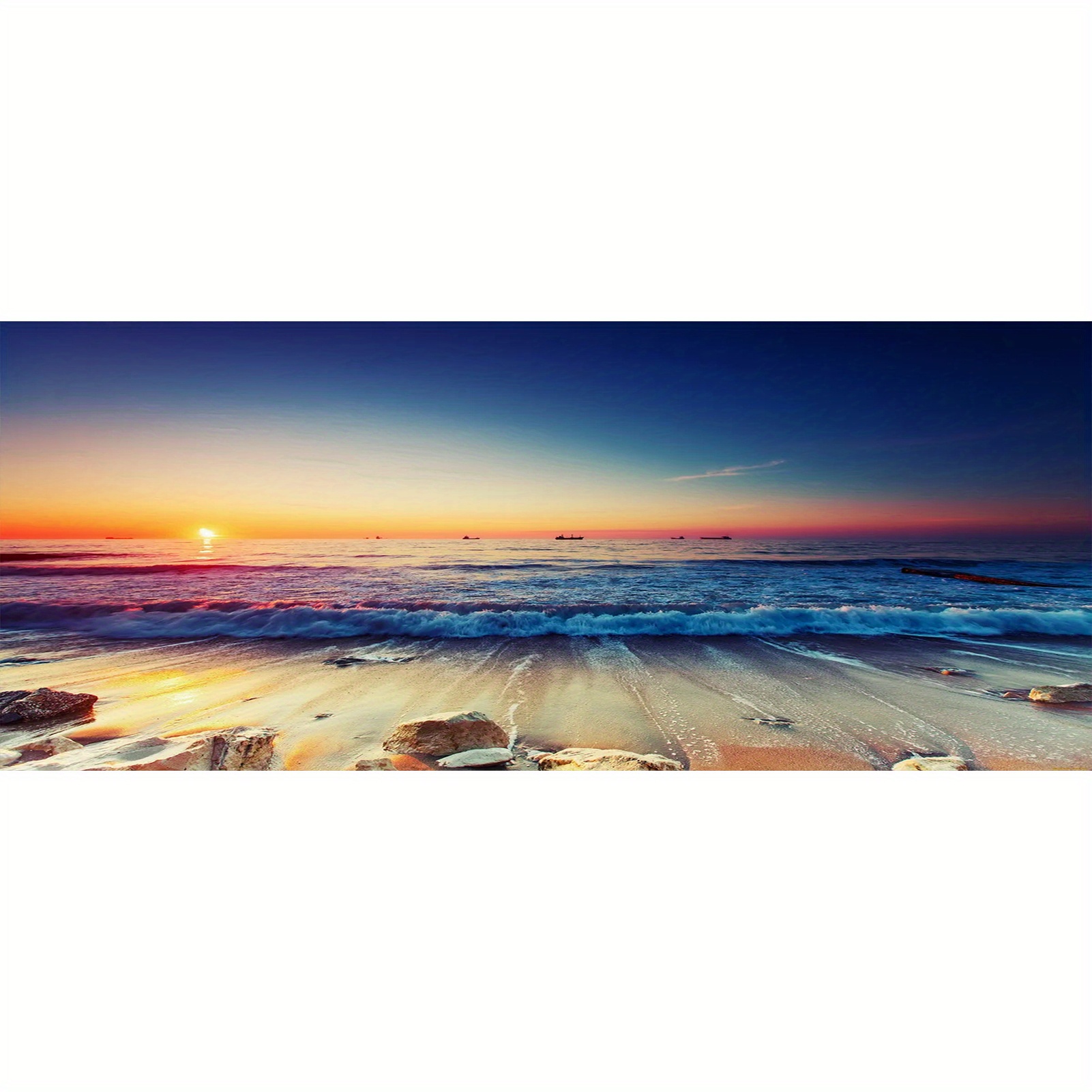 Beach Sunset Sunset Scenery Full Diamond Painting Kit 5d - Temu