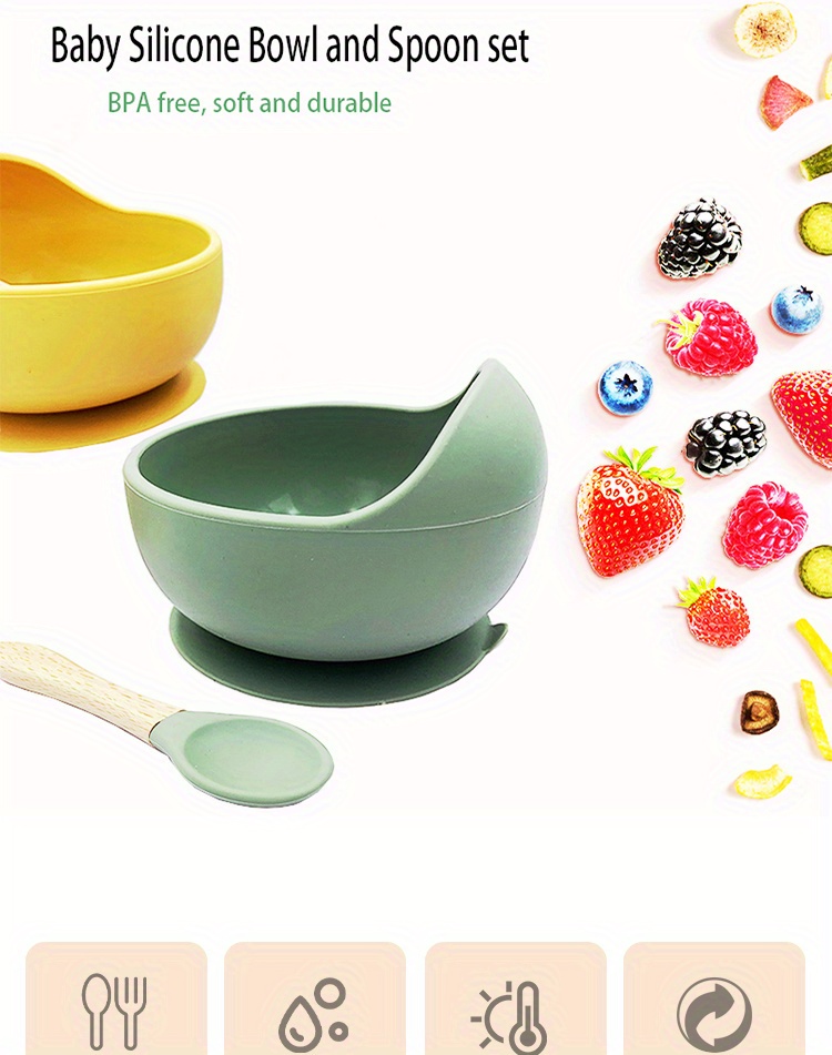 Silicone bowl, Suction, oven-safe bowls for baby, kids