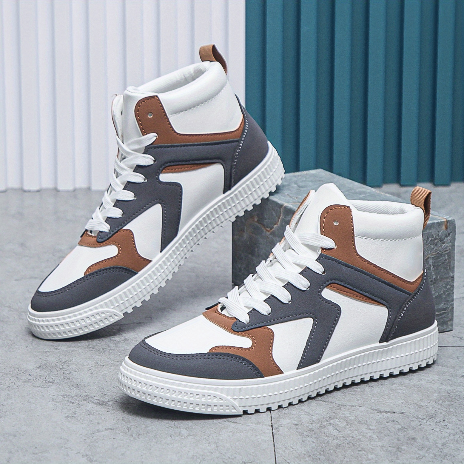 Men's Trendy Mid Top Basketball Shoes, Durable Non-Slip Athletic Shoes For Youth Teenager