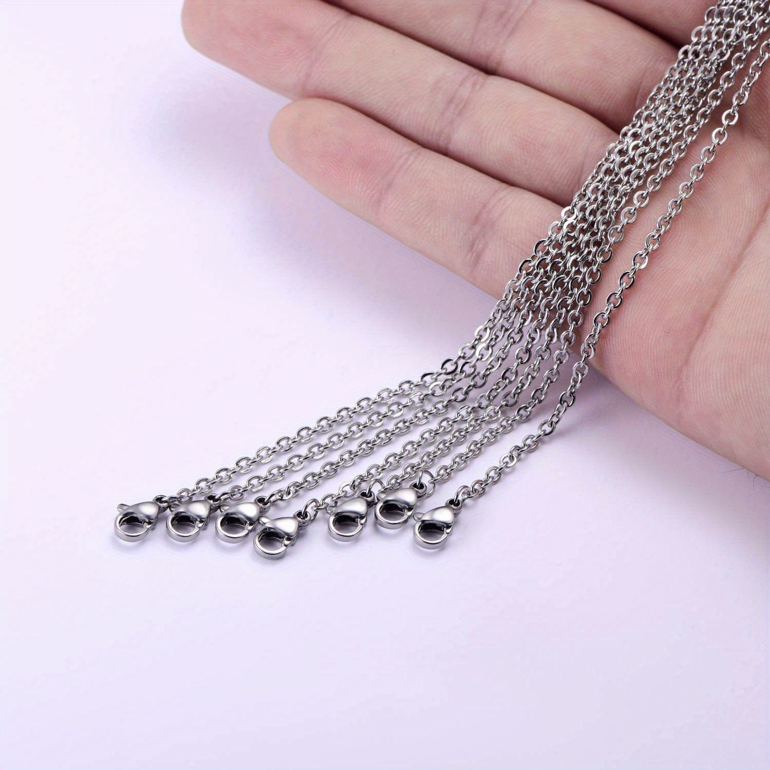 1.2mm/1.5mm Stainless Steel Necklace Chains 45cm O-Shape Necklace For  Jewelry Making Necklace