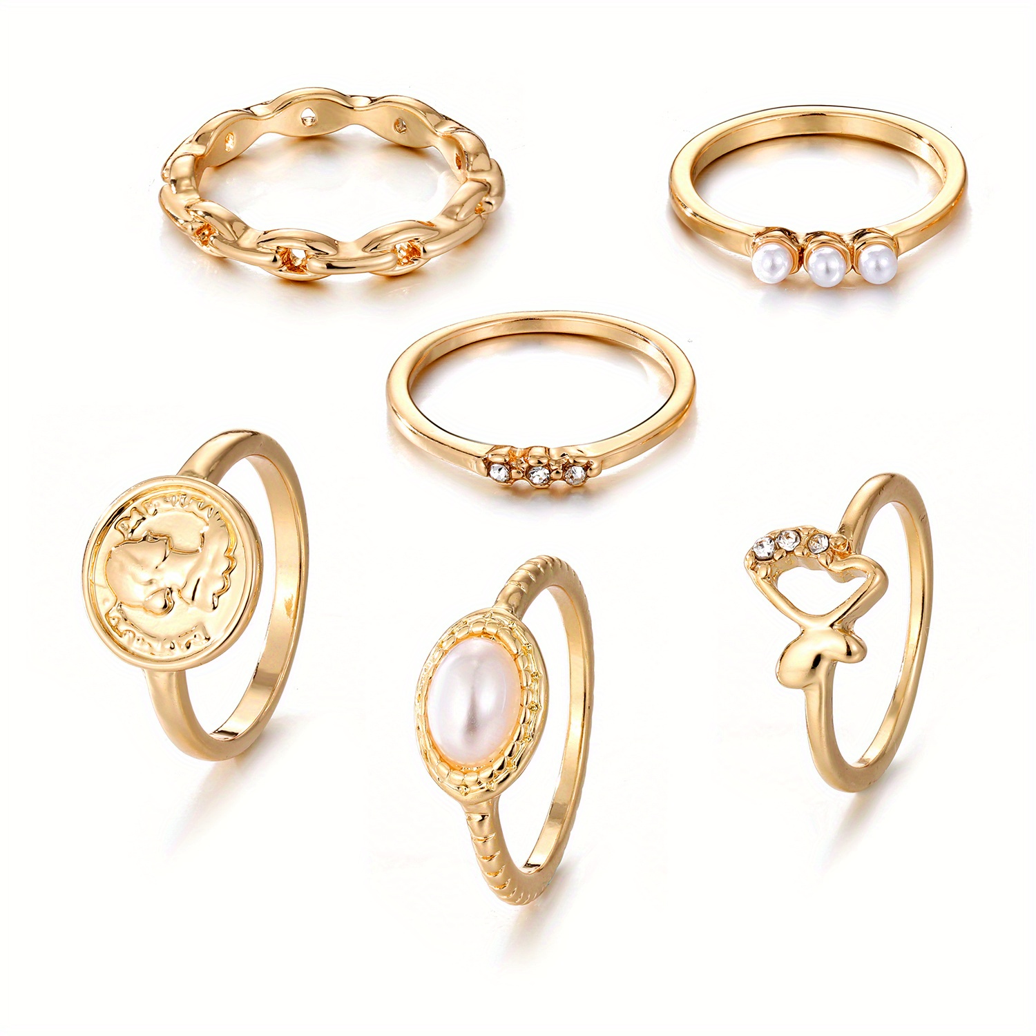 Y2k Rings Gold Rings Set For Women Colorful - Temu