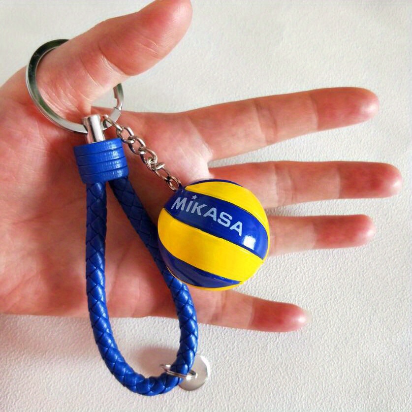 Mini Volleyball Keychain Sports Key Ring Purse Bag Backpack Car Key Charm