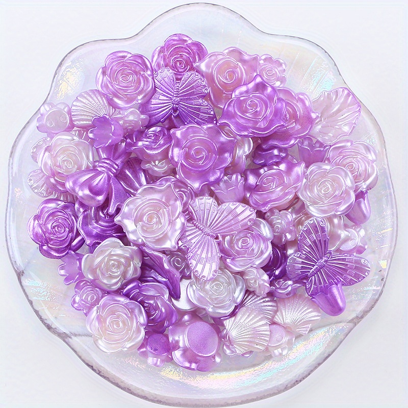 Rose Camellia Butterfly Mixed Pack Design Resin Charms For - Temu