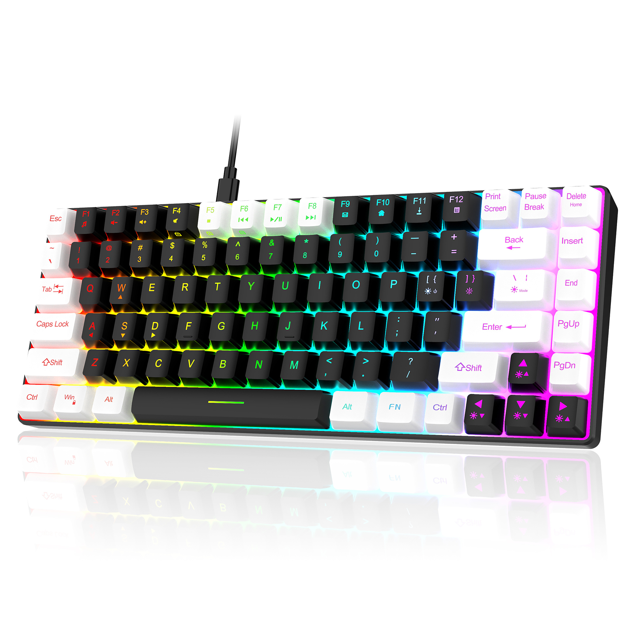 K61 60% Compact UK Layout QWERTY 62 Clés Compact RGB Jeux Clavier